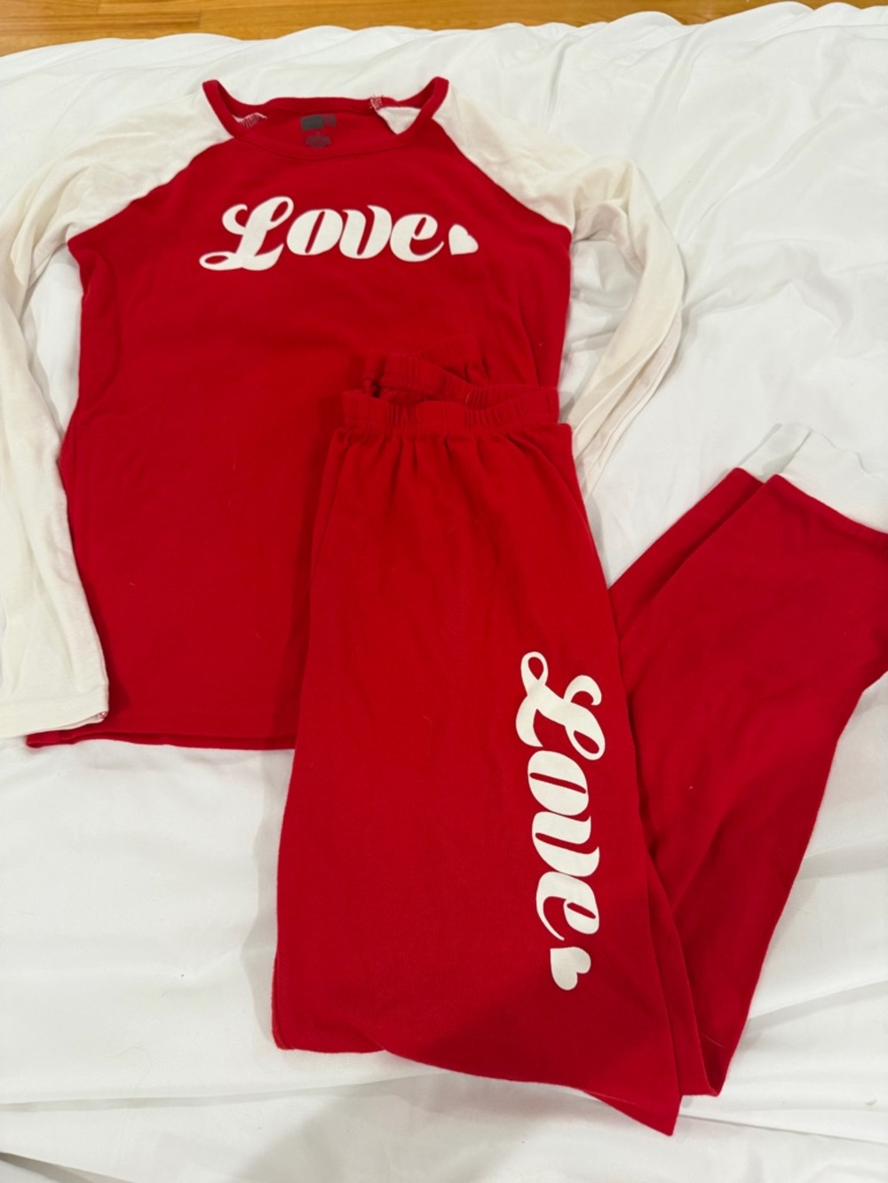 Kids Red "Love" Pajama Set